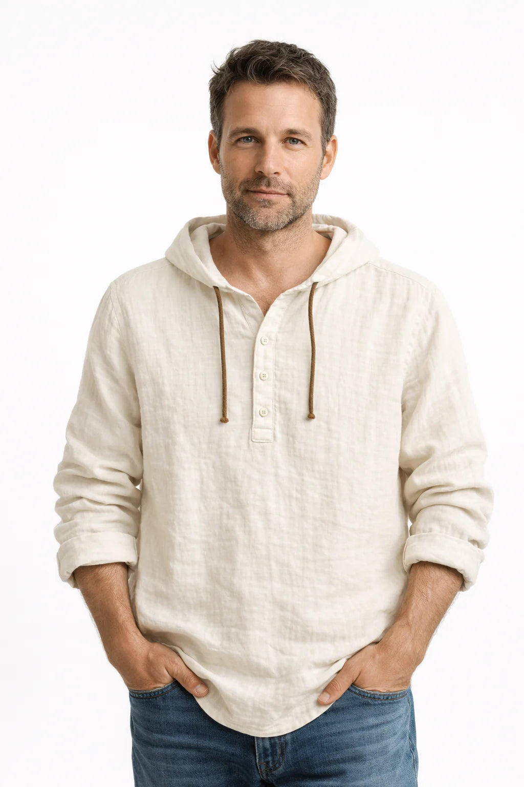 Camicia in Lino con Cappuccio