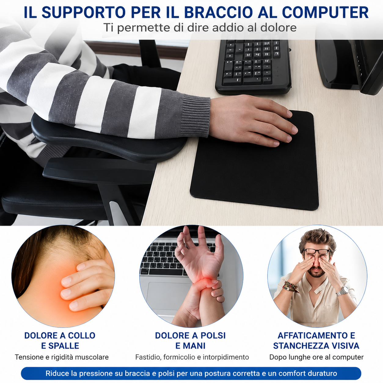 Bracciolo Ergonomico da Scrivania